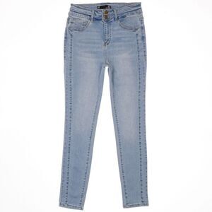 BBJ Jeans Juniors 7/28 Skinny Super High Rise Light Blue Denim Measures 28 x 28
